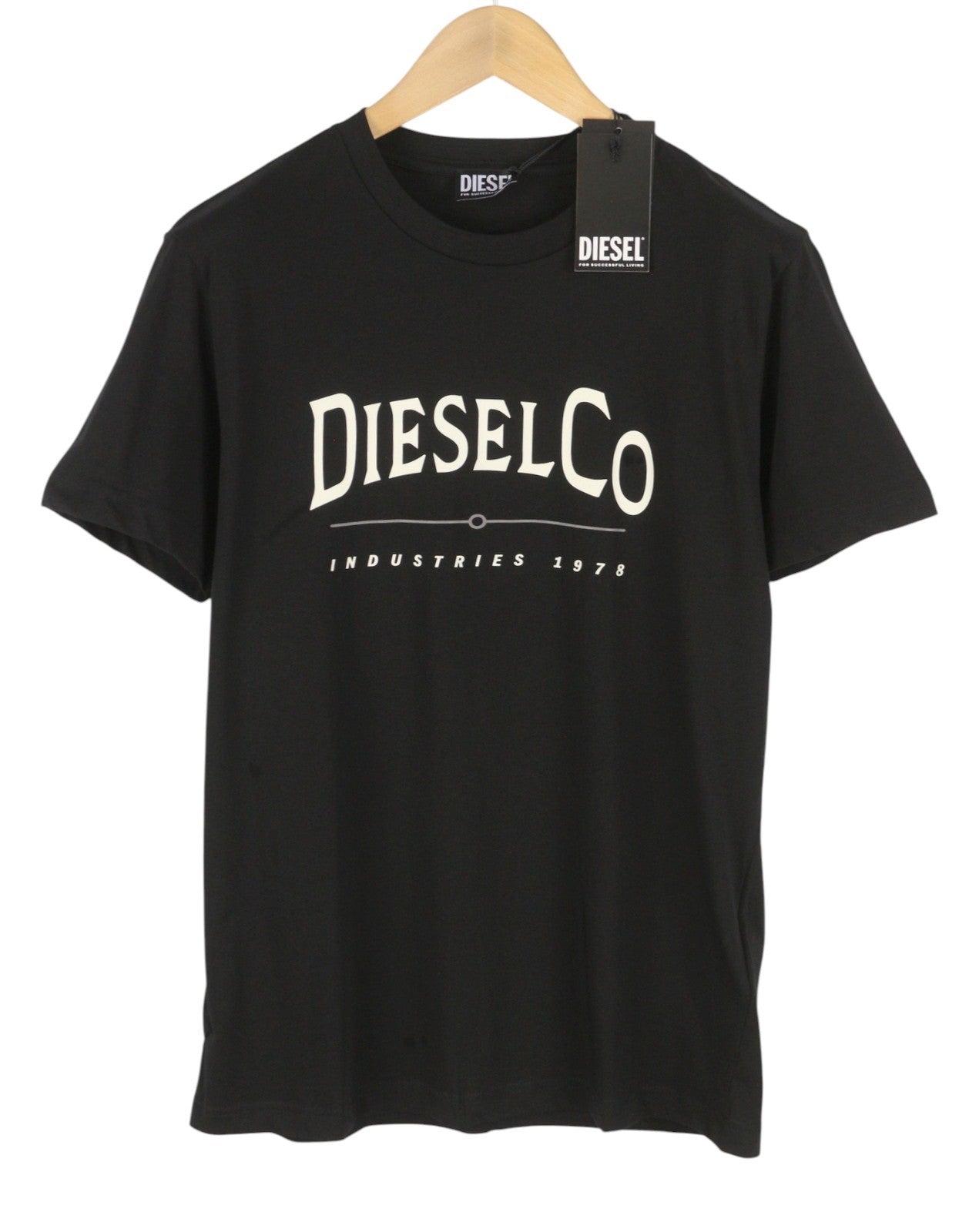Pánské tričko Diesel T-diego-boss černé Tricot Crew Krk s krátkým rukávem