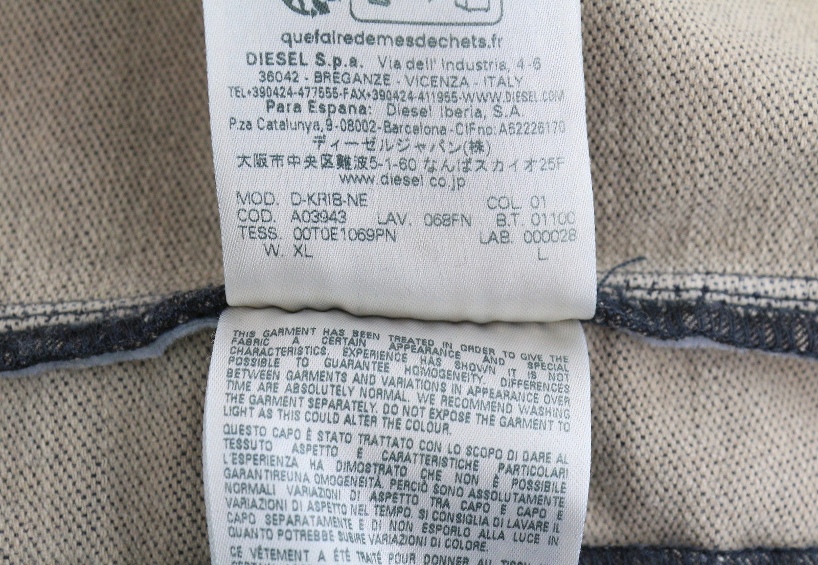 Diesel D-krib-ne Men Sweatshirtblue Faded Aged Look Distressed Rrp350