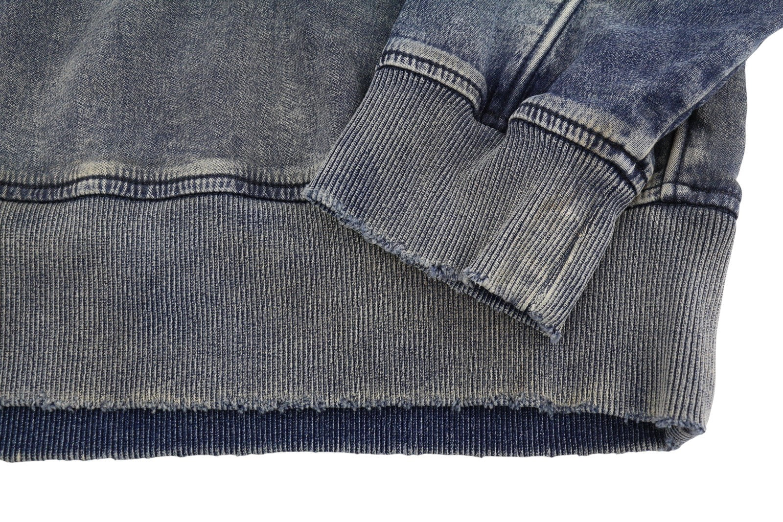 Diesel D-krib-ne Men Sweatshirtblue Faded Aged Look Distressed Rrp350
