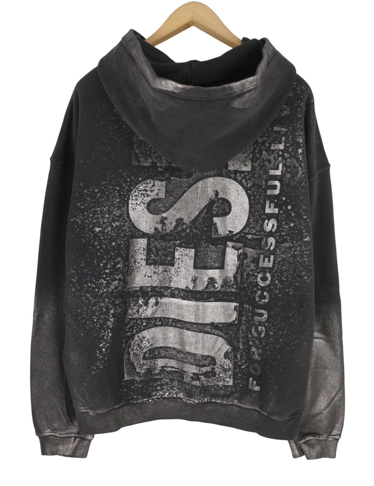 Diesel S-boxt-hood-Q6 Men Hoodieblack Metallic Shiny Relaxed Fit Rrp395