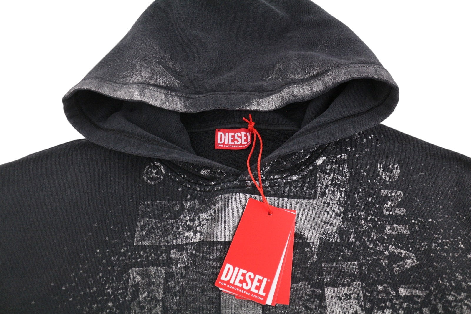 Diesel S-boxt-hood-Q6 Men Hoodieblack Metallic Shiny Relaxed Fit Rrp395