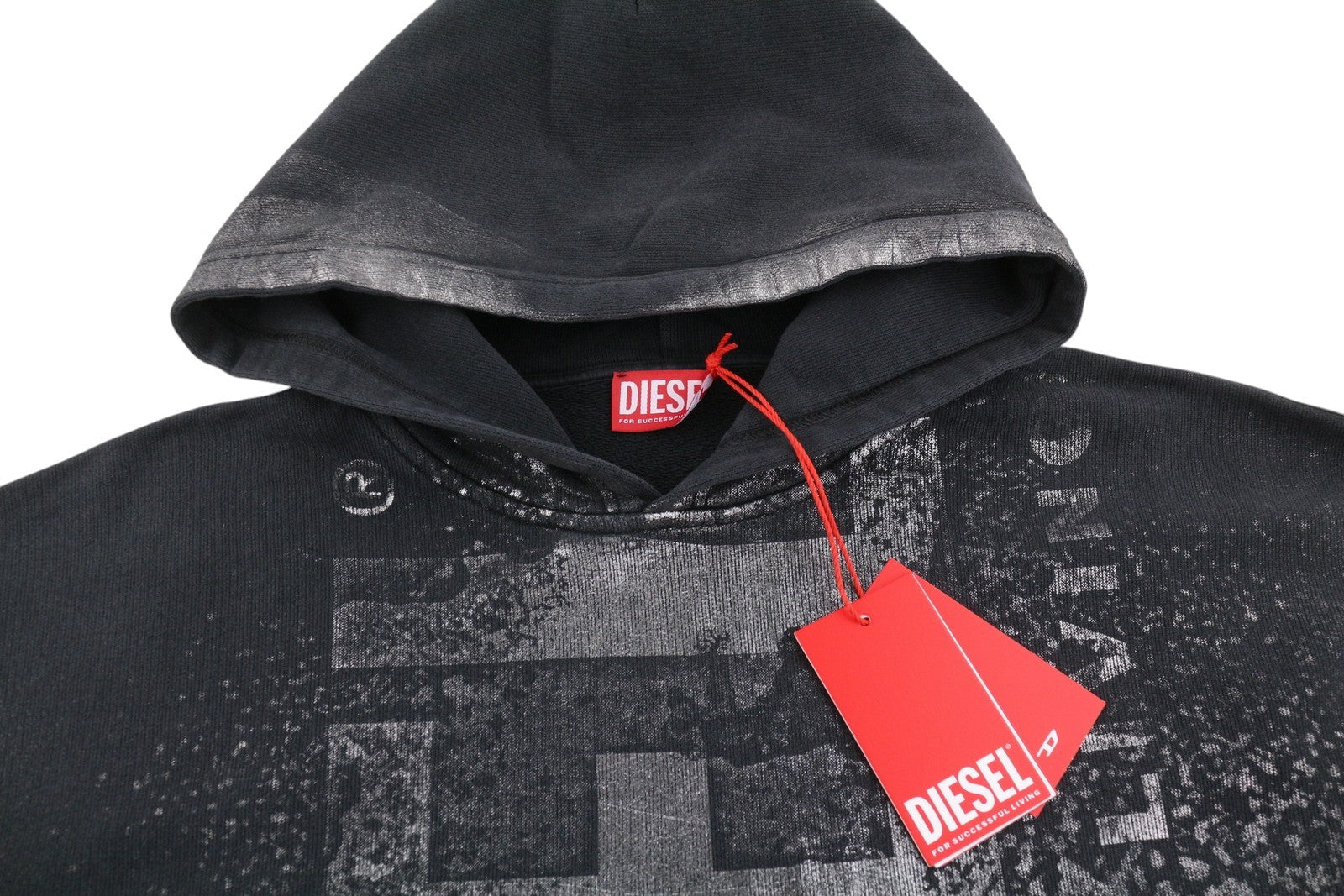 Diesel S-boxt-hood-Q6 Men Hoodieblack Metallic Lesklý Relaxed Fit Rrp395
