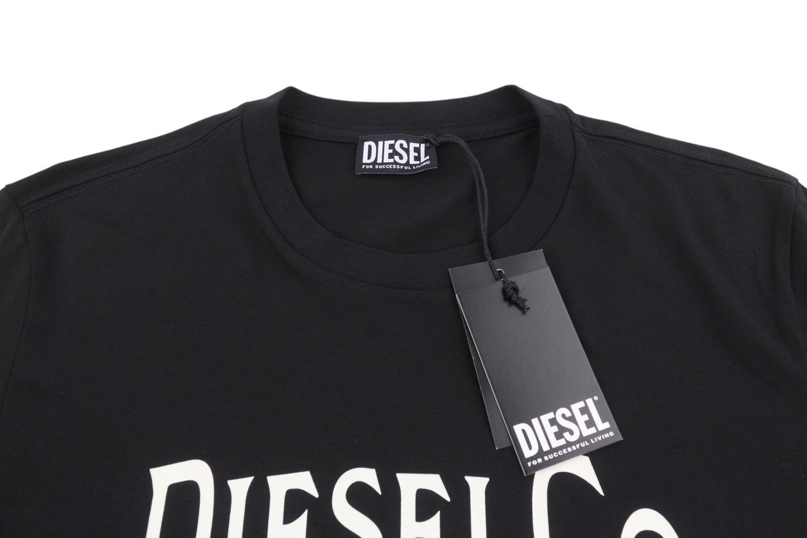 Pánské tričko Diesel T-diego-boss černé Tricot Crew Krk s krátkým rukávem