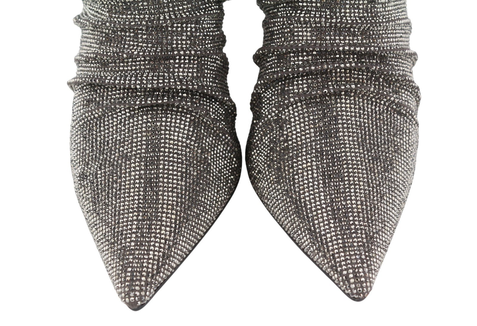 Lola Cruz Lievin Mná sála Eu40 Leathar Liath Glitter Shiny Crinkled Rrp425