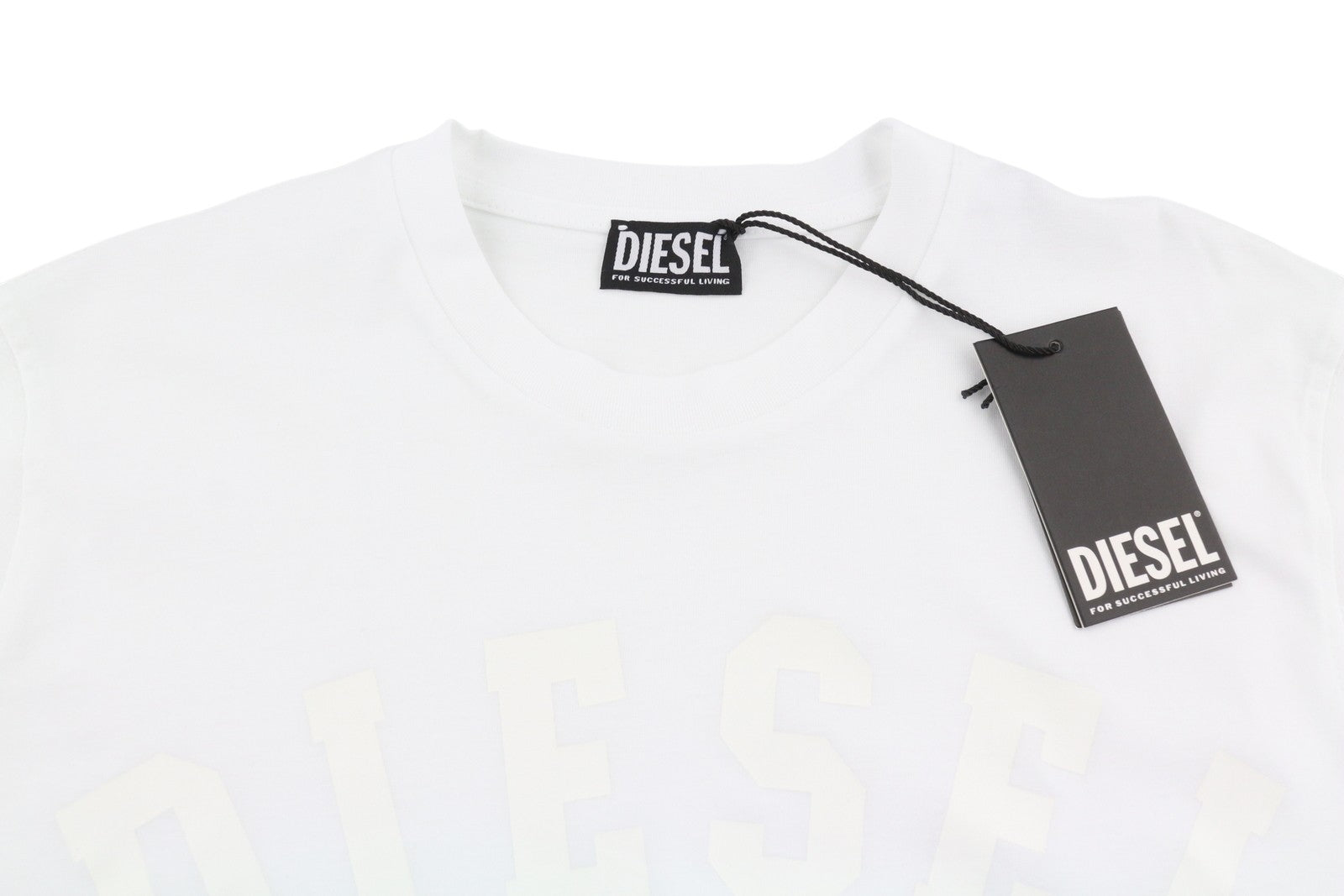 Diesel T-just 260141 Off Pánské tričkobílé Crew Neck Tricot Krátký rukáv