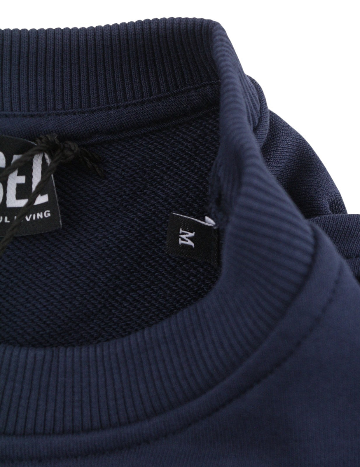 Diesel Indigo-out Pánská mikinamodrá Crew Neck Fluffy Logo Pull On Rrp175