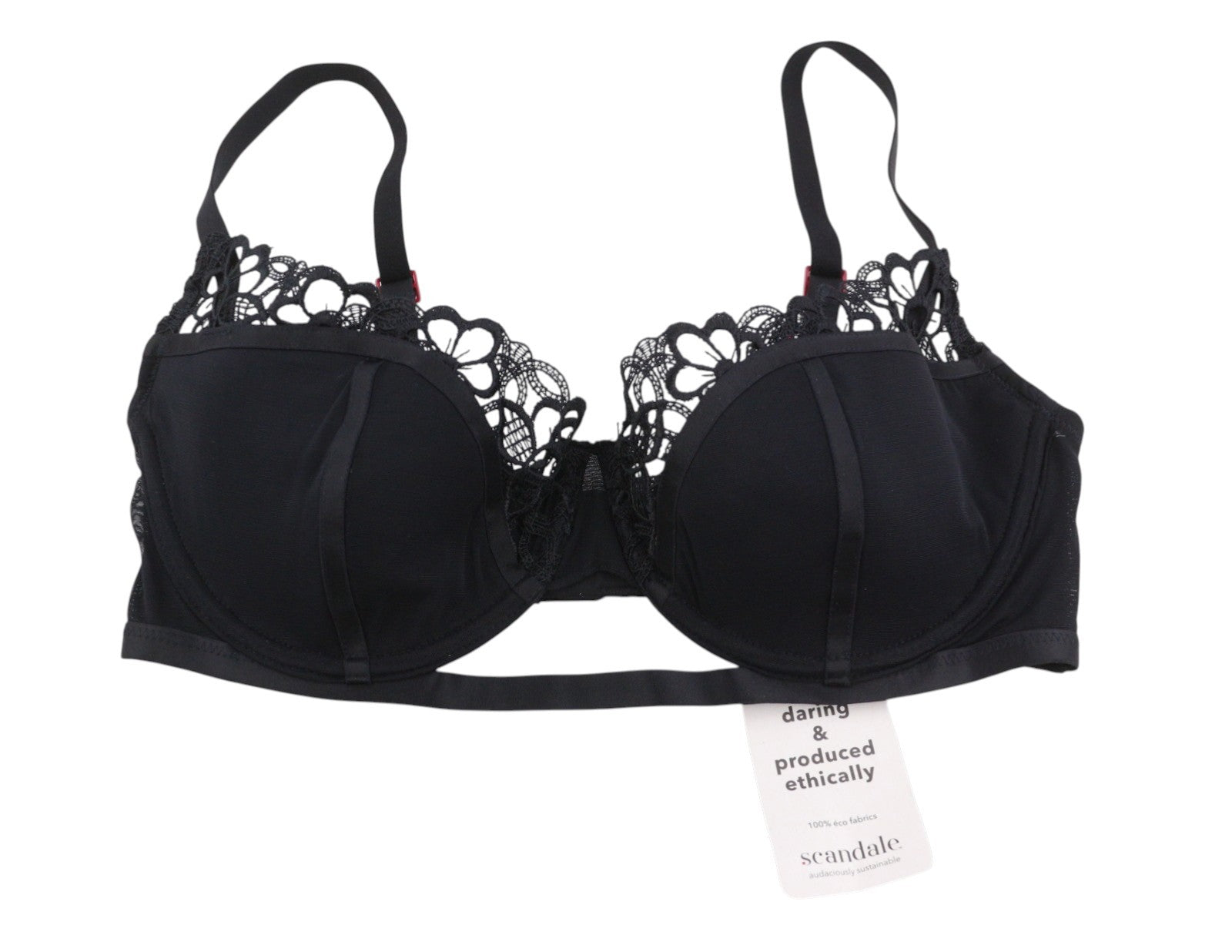 Scandale Le Balconet 1/2 Spacer Subliemzwarte Dames BHzwarte Guipure Veters