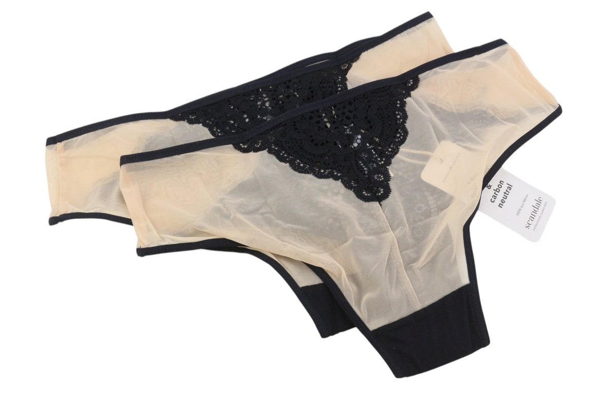 Scandale Le Shorty Sublime-nude A14 Дамски бикини Sheer Tulle Laces 3-pack