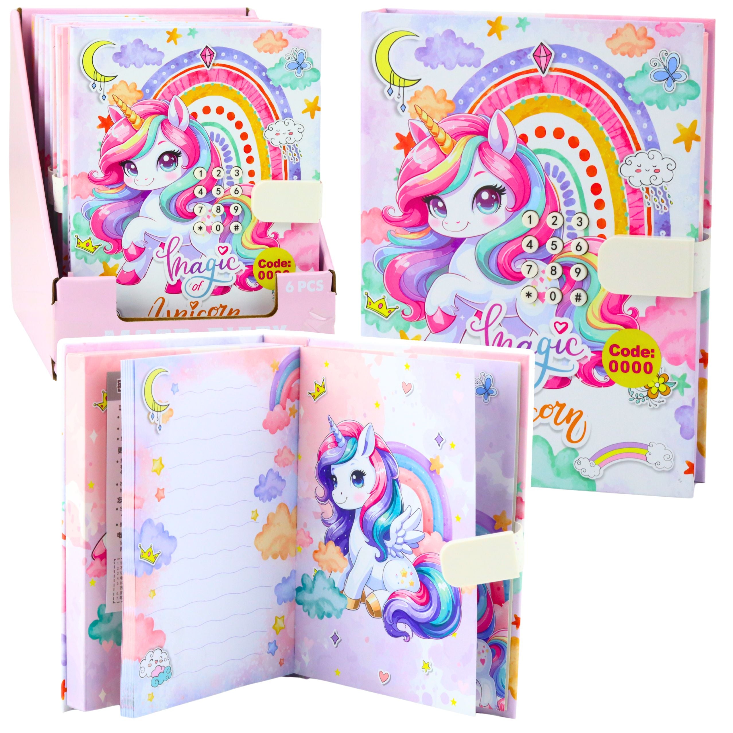Cute Diary Notebook Code Unicorn Melodies Colorful Pages