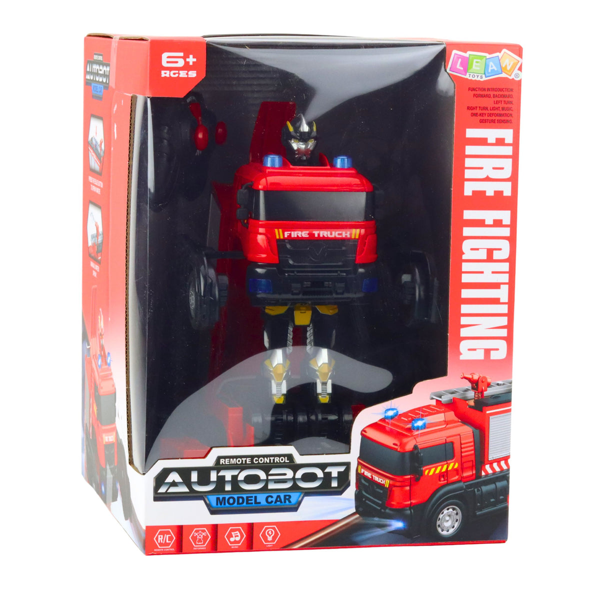 Firefighter Robot Car 2 In 1 Remote Controlled Rc Lights Sounds Water