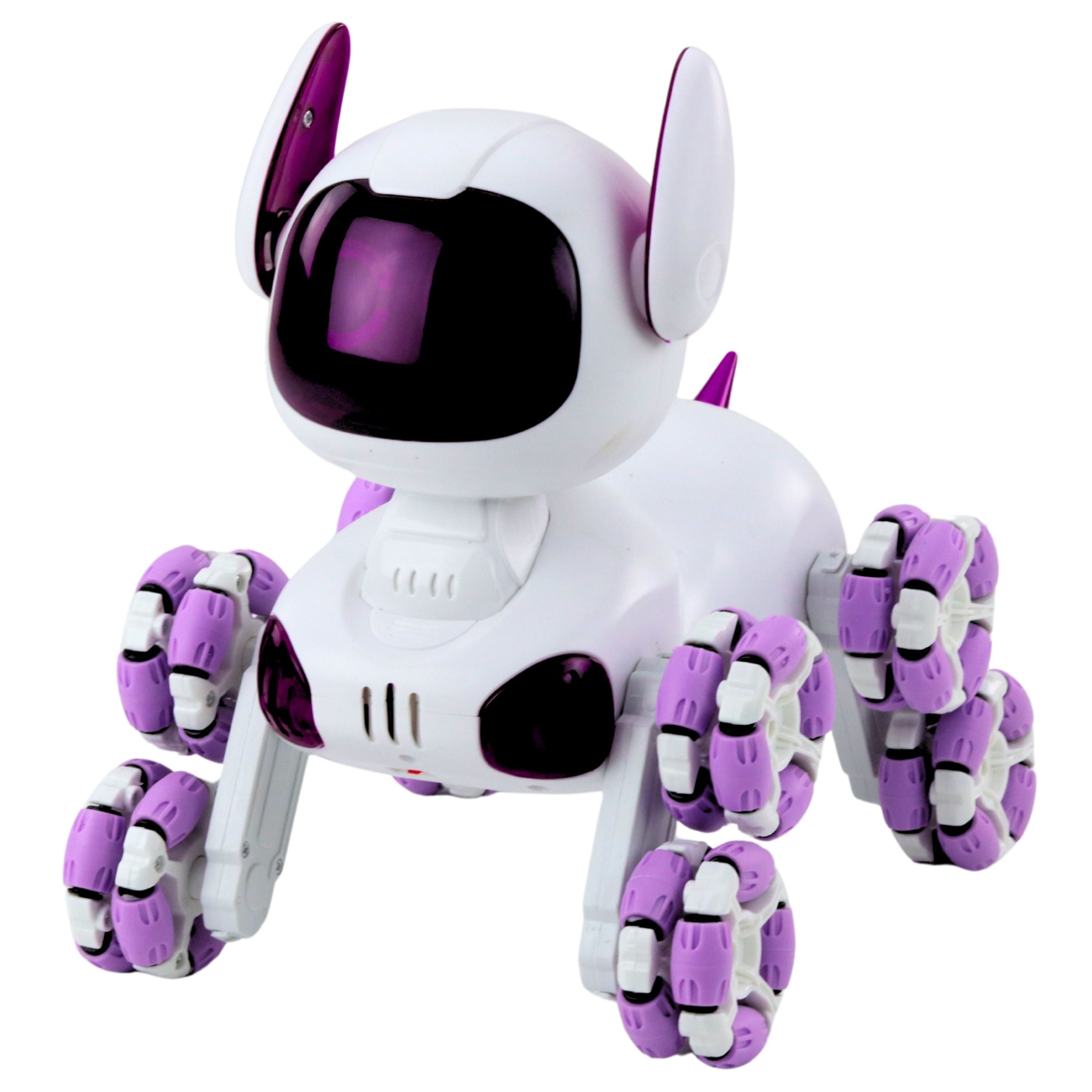 Tooby Robot Dog Remote Controlled Rc 360° Lights Sounds White And Purple