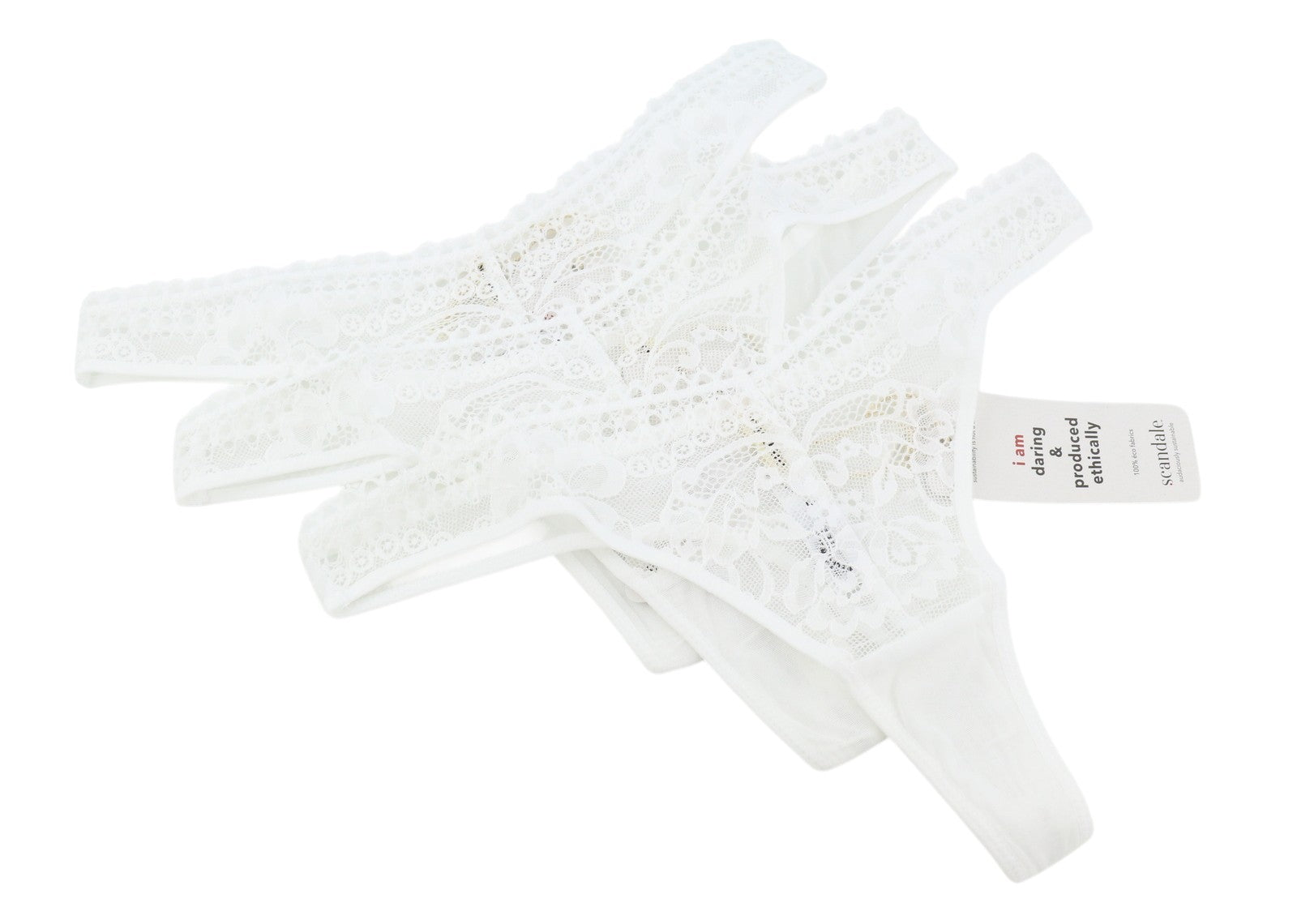 Scandale Le String Sensuell-ofärgad Dam Trosorvit Delikat Spets 3-pack