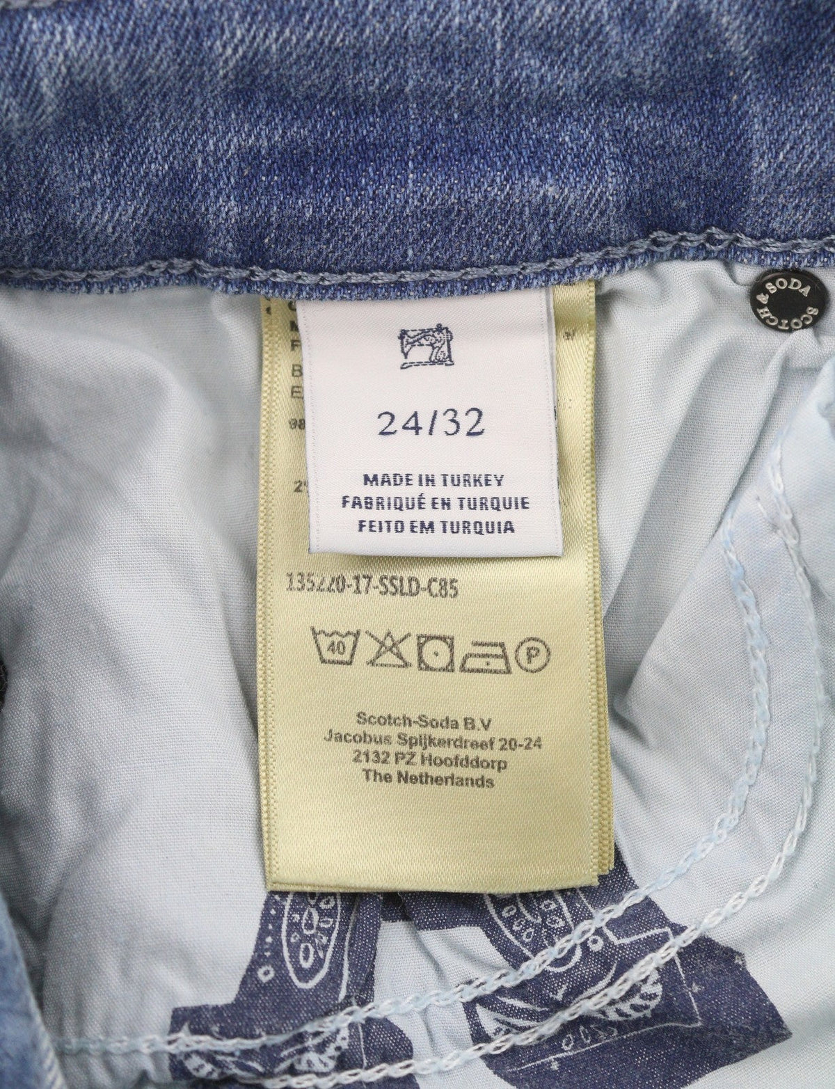 Scotch & Soda Supreme Slim Straight Leg Jeans feminino azul desbotado Distress