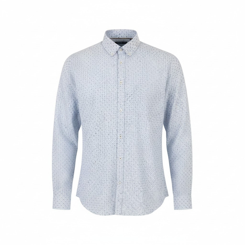 State Of Art Regular Fit herenoverhemd, button-down hals met wit patroon
