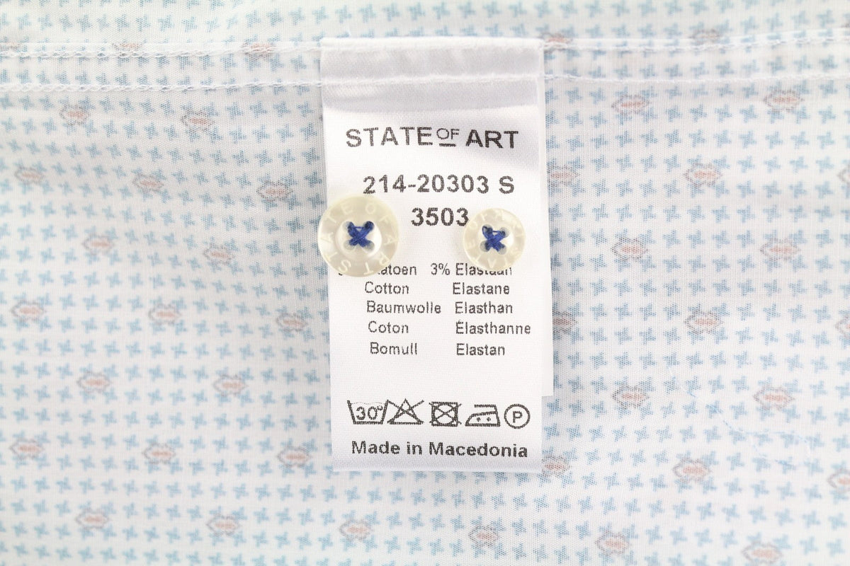 State Of Art Regular Fit herenoverhemd, button-down hals met wit patroon