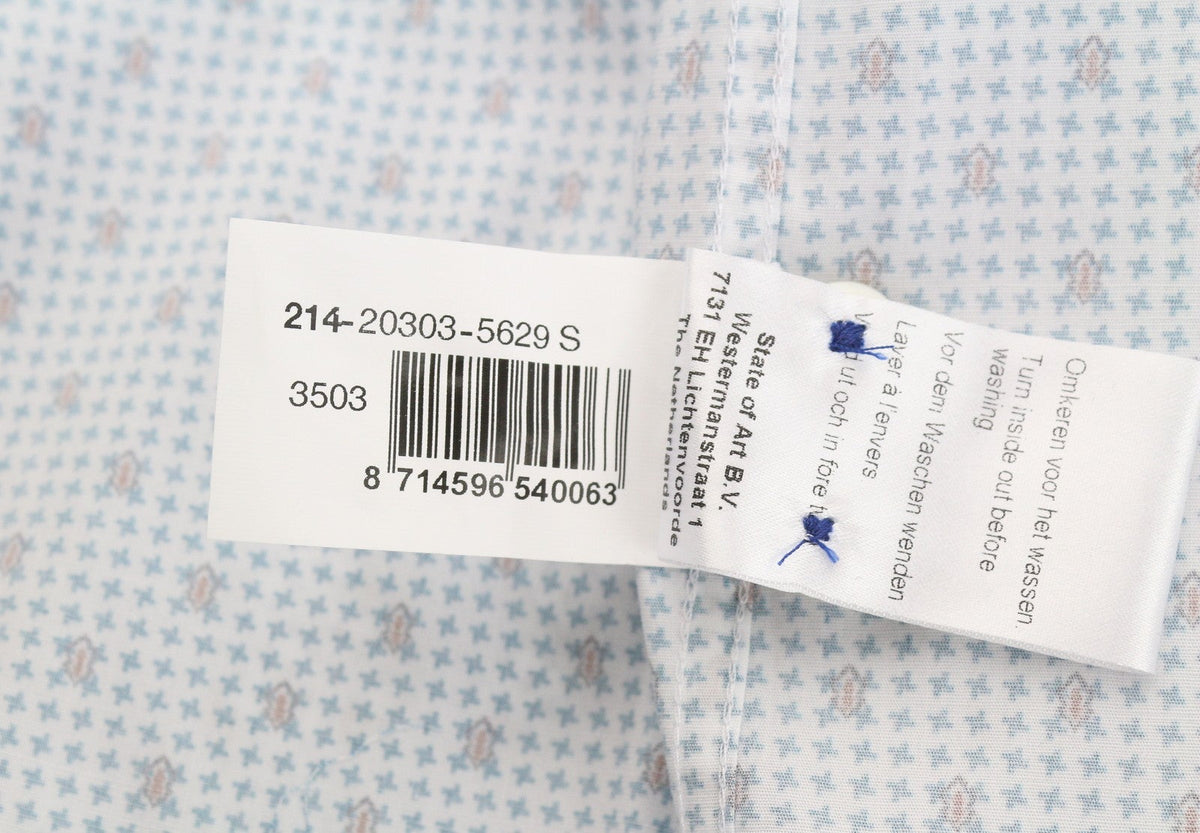 State Of Art Regular Fit herenoverhemd, button-down hals met wit patroon