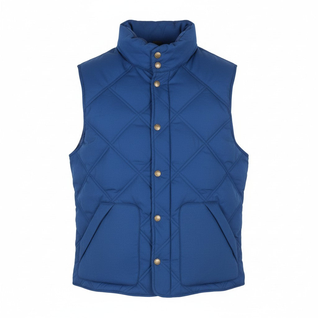 Gilet da uomo Scotch & Soda blu trapuntato reversibile mimetico bicolore