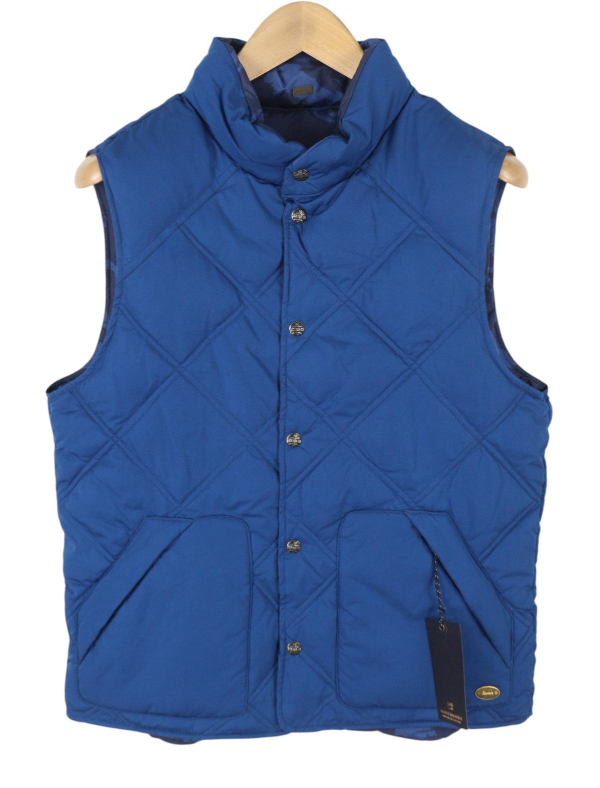 Gilet da uomo Scotch & Soda blu trapuntato reversibile mimetico bicolore