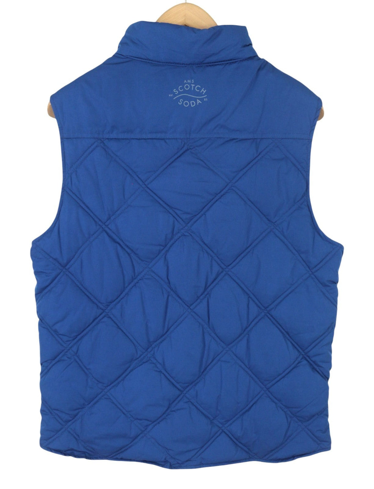 Gilet da uomo Scotch & Soda blu trapuntato reversibile mimetico bicolore