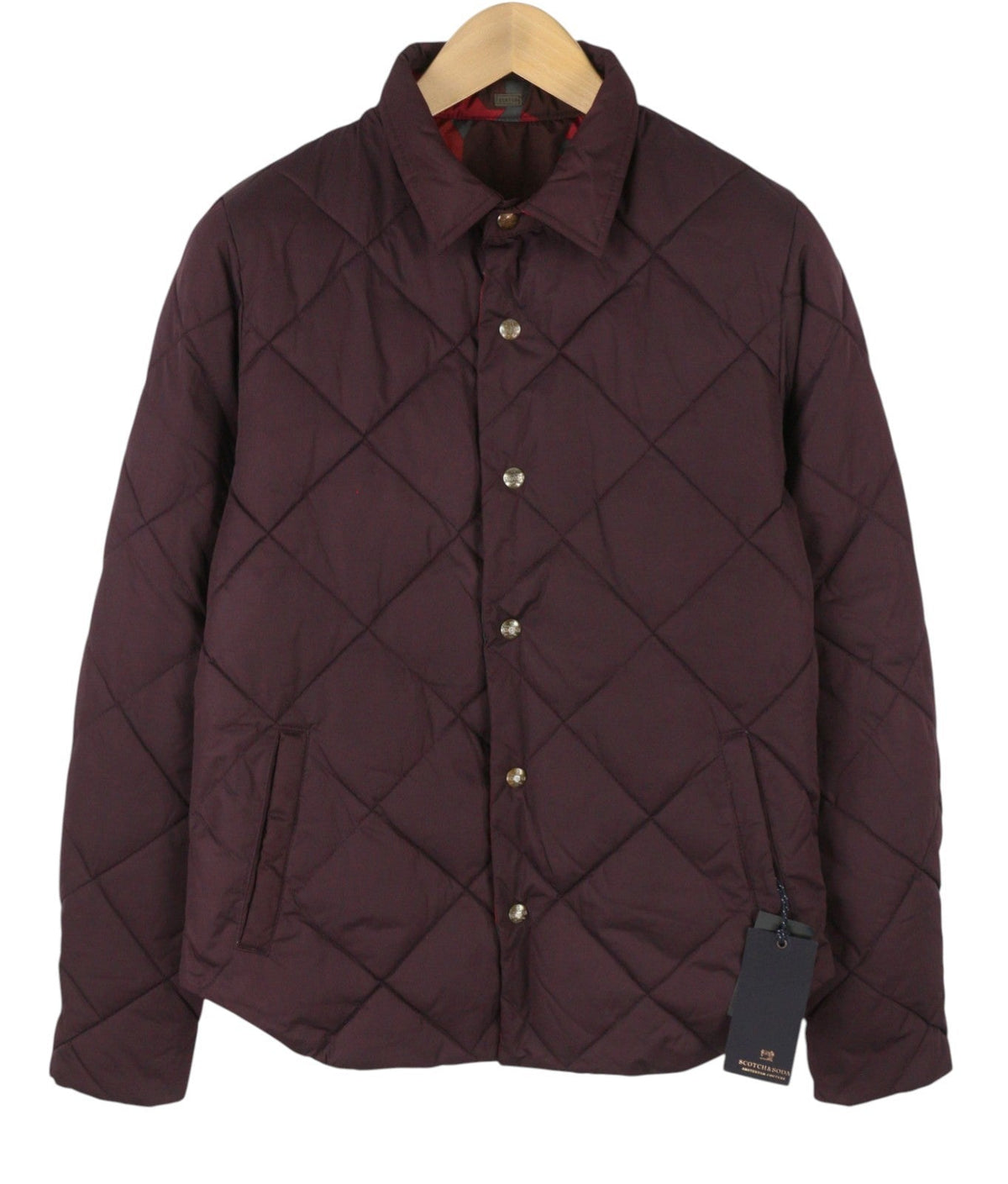 Pánská bunda Scotch & Soda se vzorem prošívaná polstrovaná patentní knoflíky