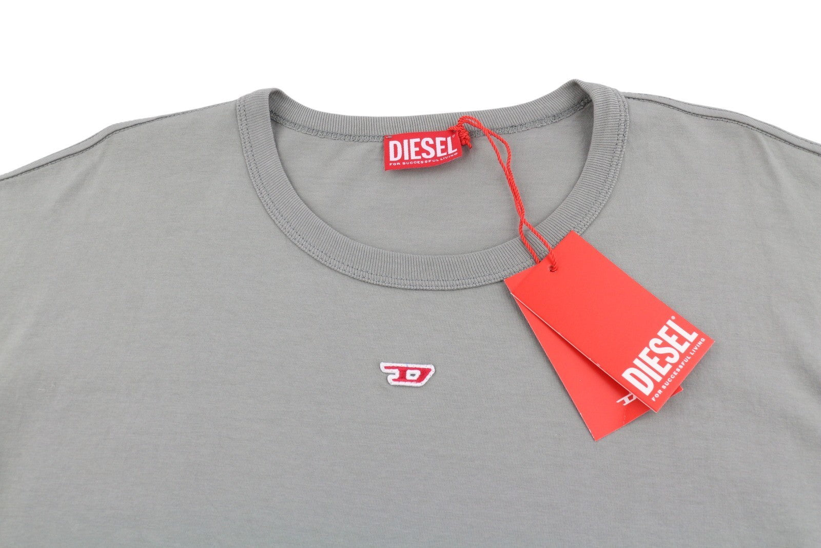 Diesel T-boxt-r23 Men T-shirtgrey Tricot Oversized Crew Neck Short Sleeve