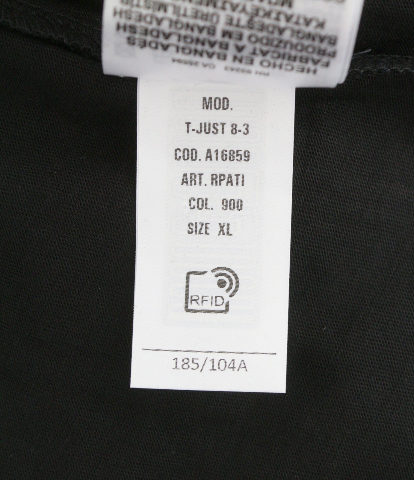 Diesel T-just 8-3 T-shirt da uomo nera girocollo in cotone a maniche corte