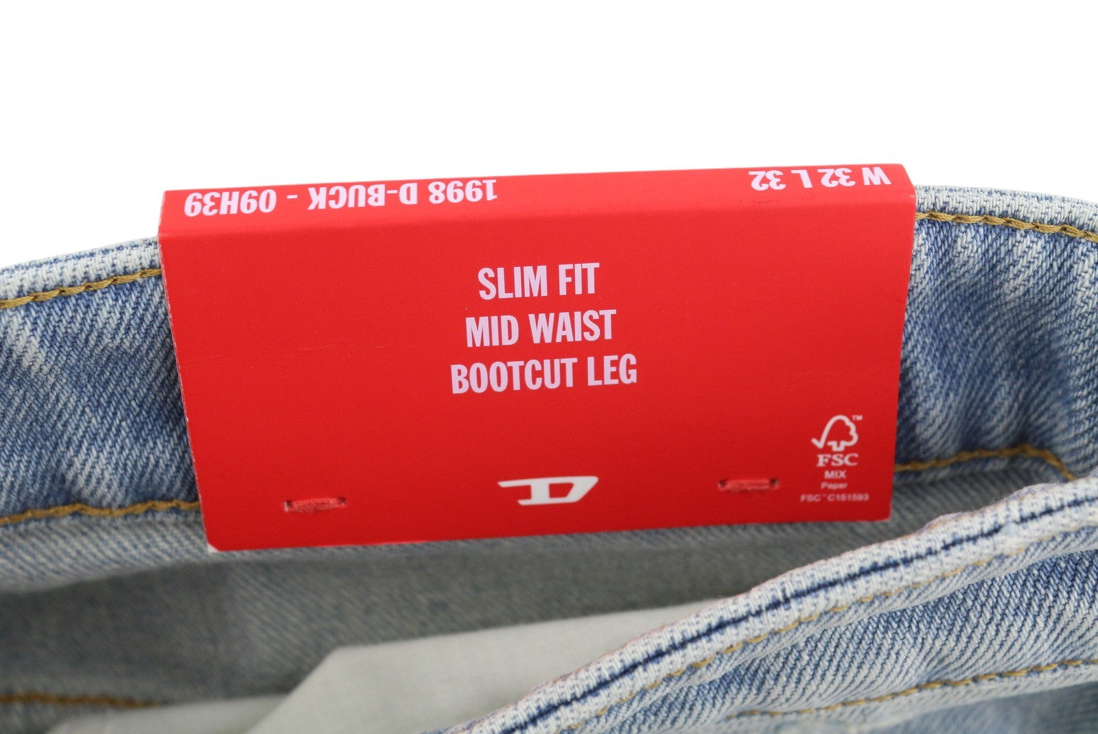 Diesel 1998 D-buck 09h39 Men Jeansblue Distress Slim Bootcut Rrp195