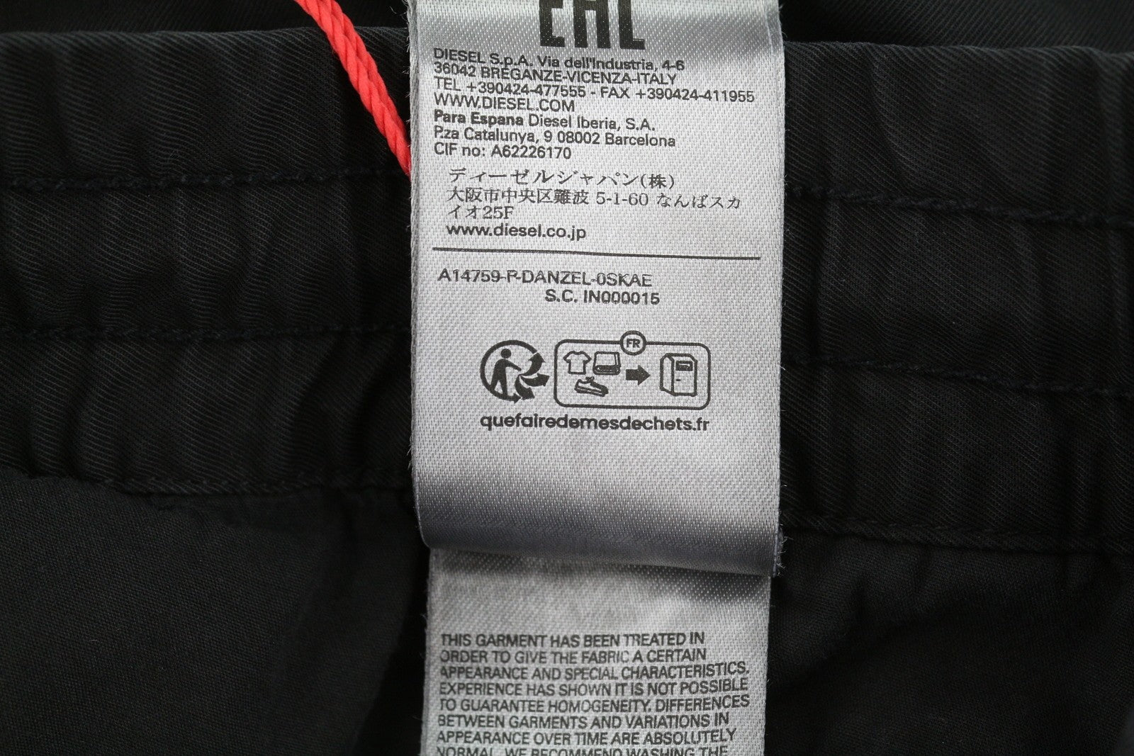 Diesel P-danzel Men Trousersw34 Black Utility Relaxed Leg Cargo Rrp275