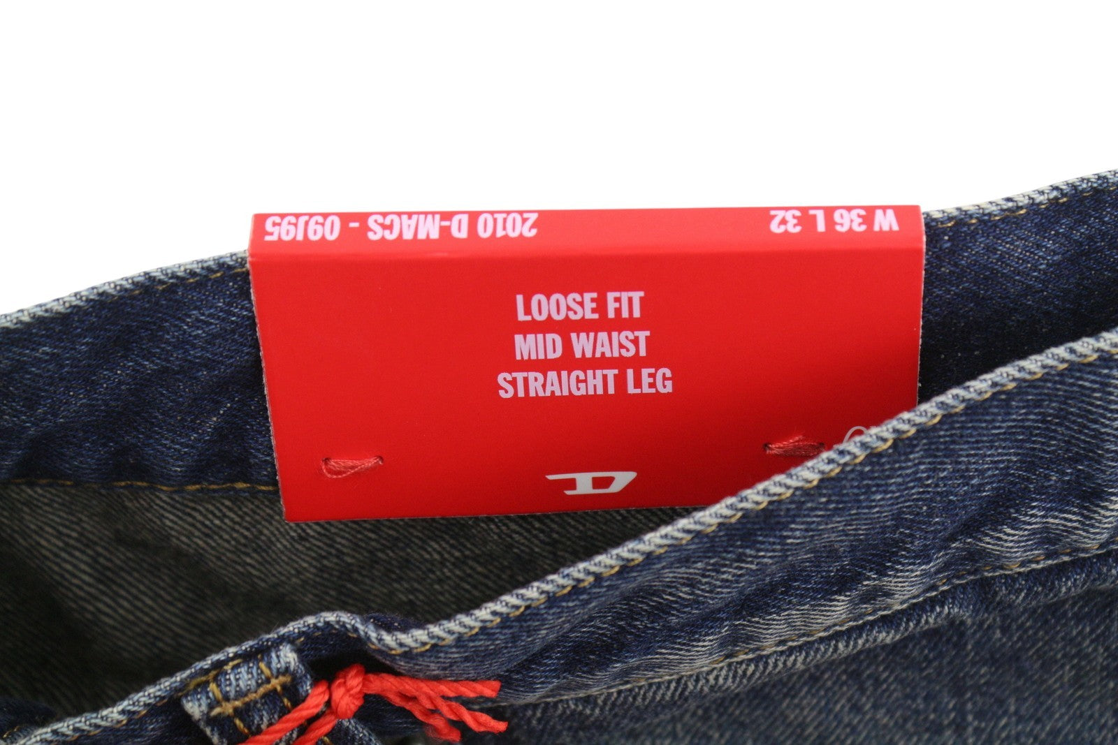 Diesel 2010 D-macs 09j95 Мъжки дънкови сини Distress Loose Straight Rrp275