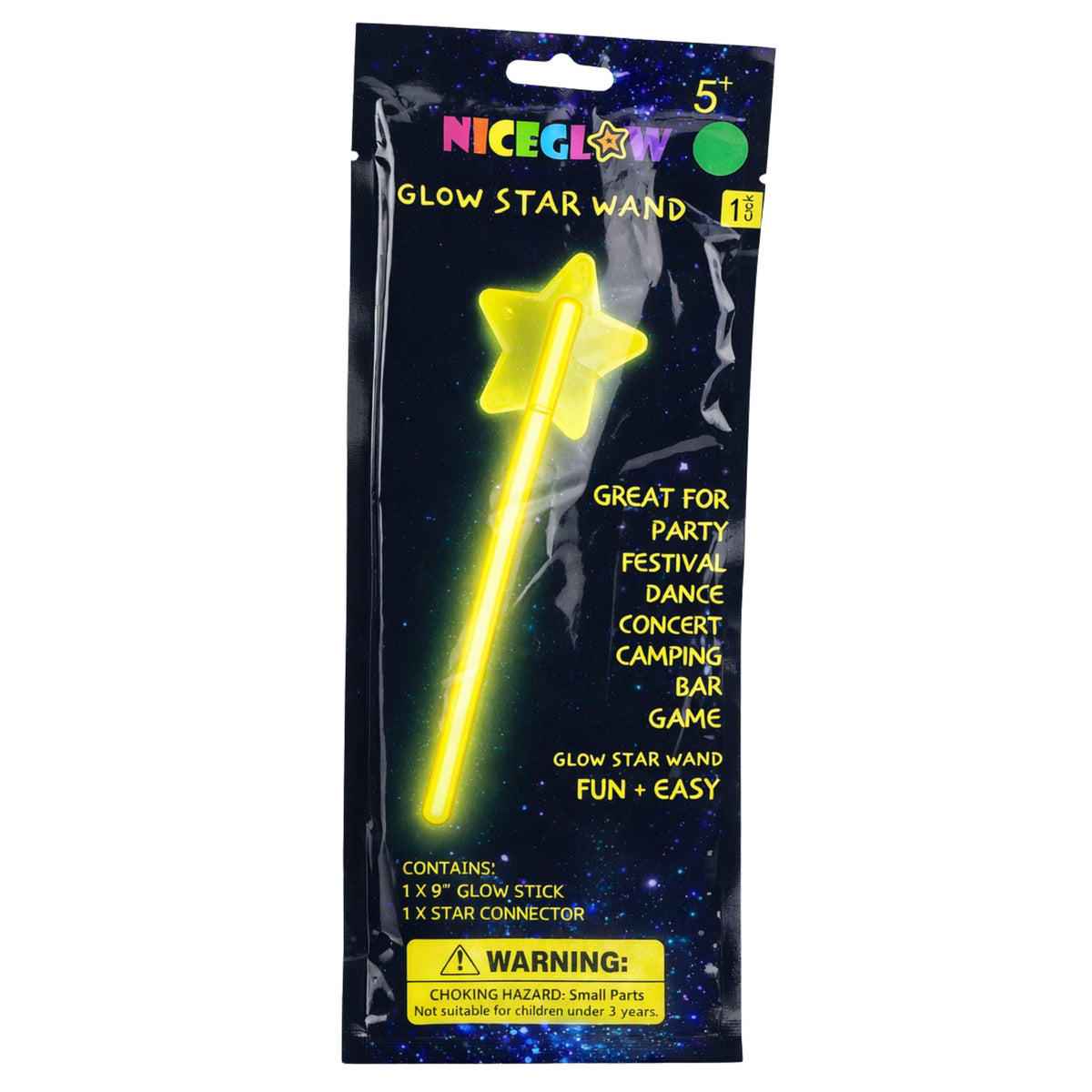 Светеща в тъмното флуоресцентна звезда Wand Stick Neon 22 см