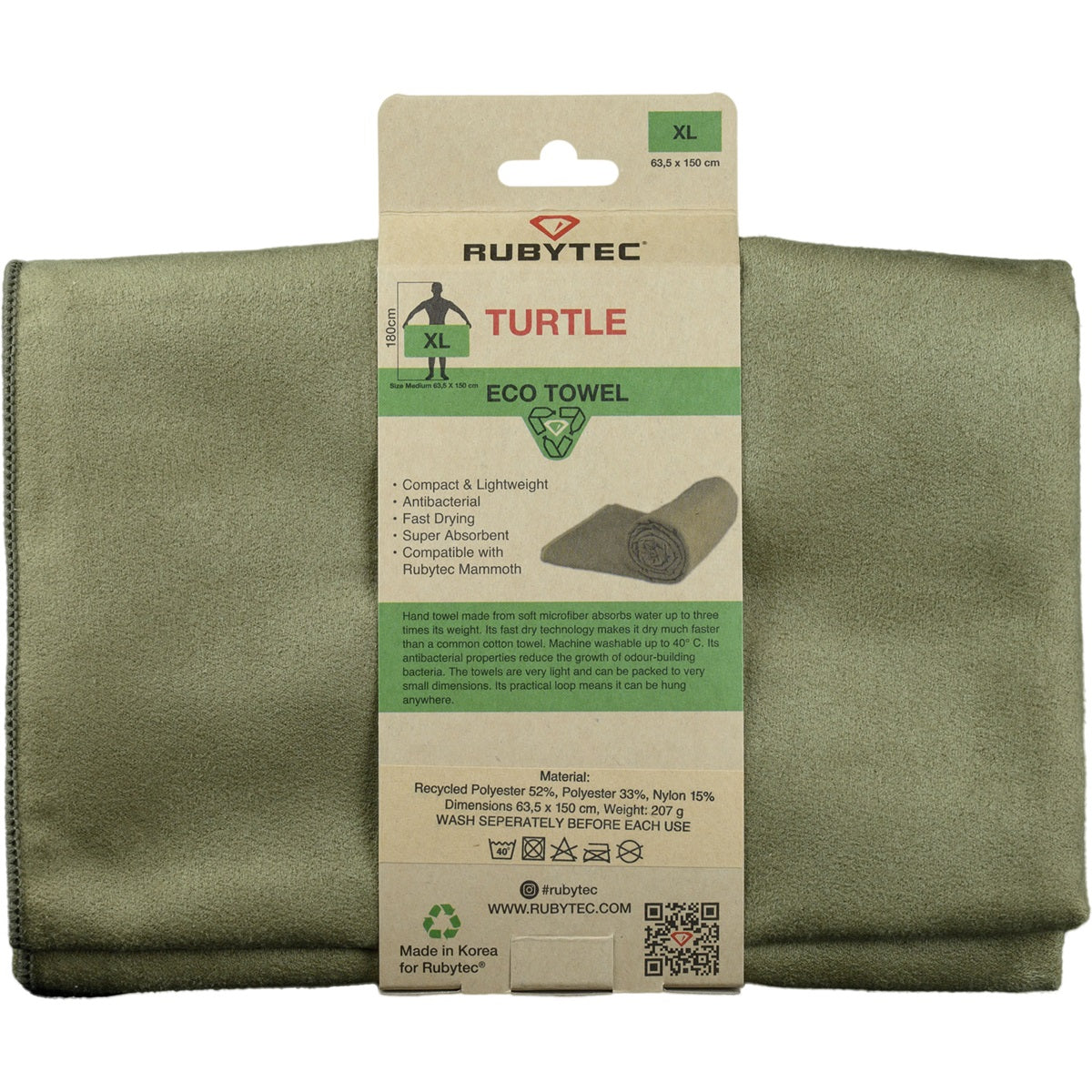 Rubytec Turtle Eco Towel Green Xl