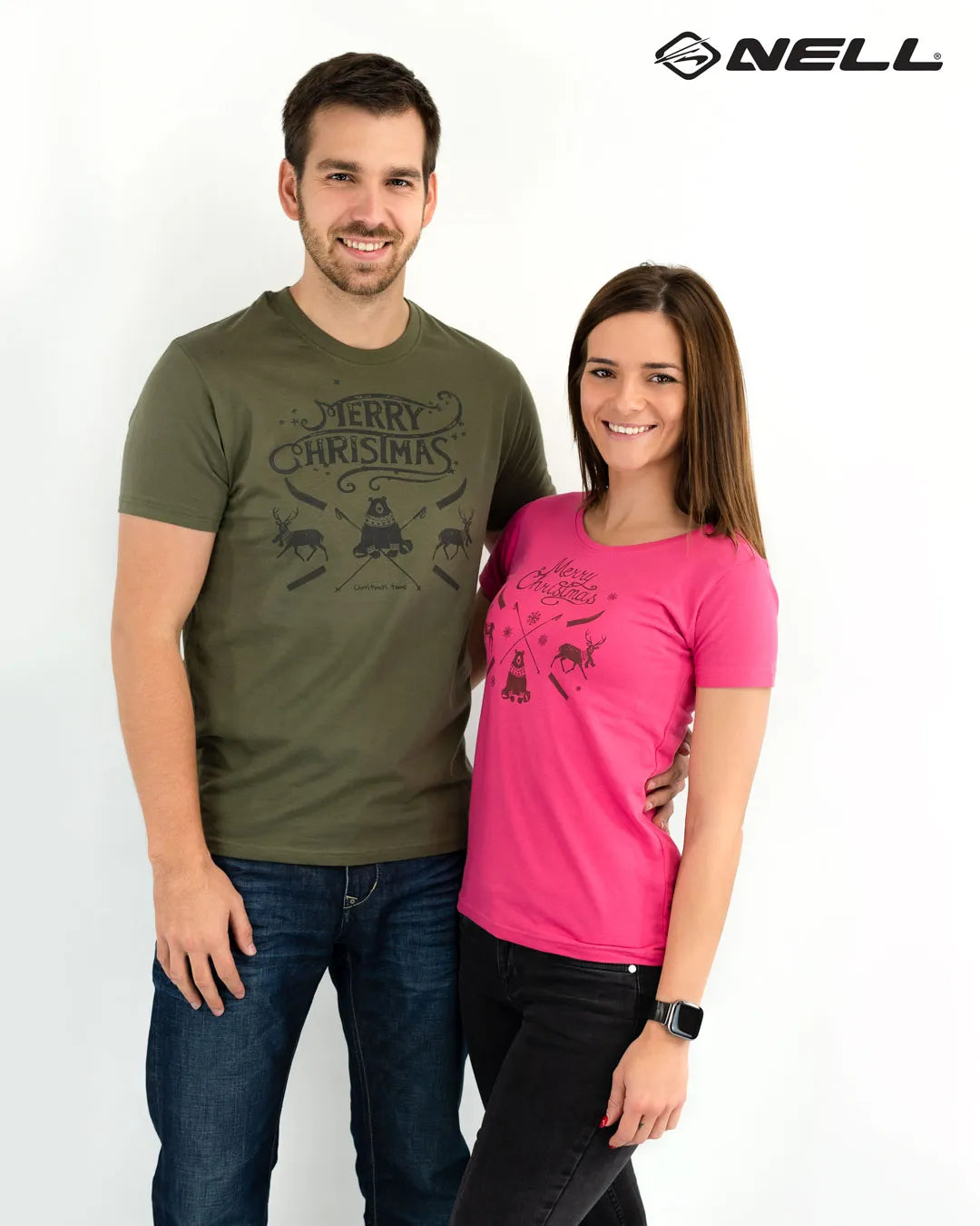 Camiseta Hombre Jm Christmas Verde Oliva