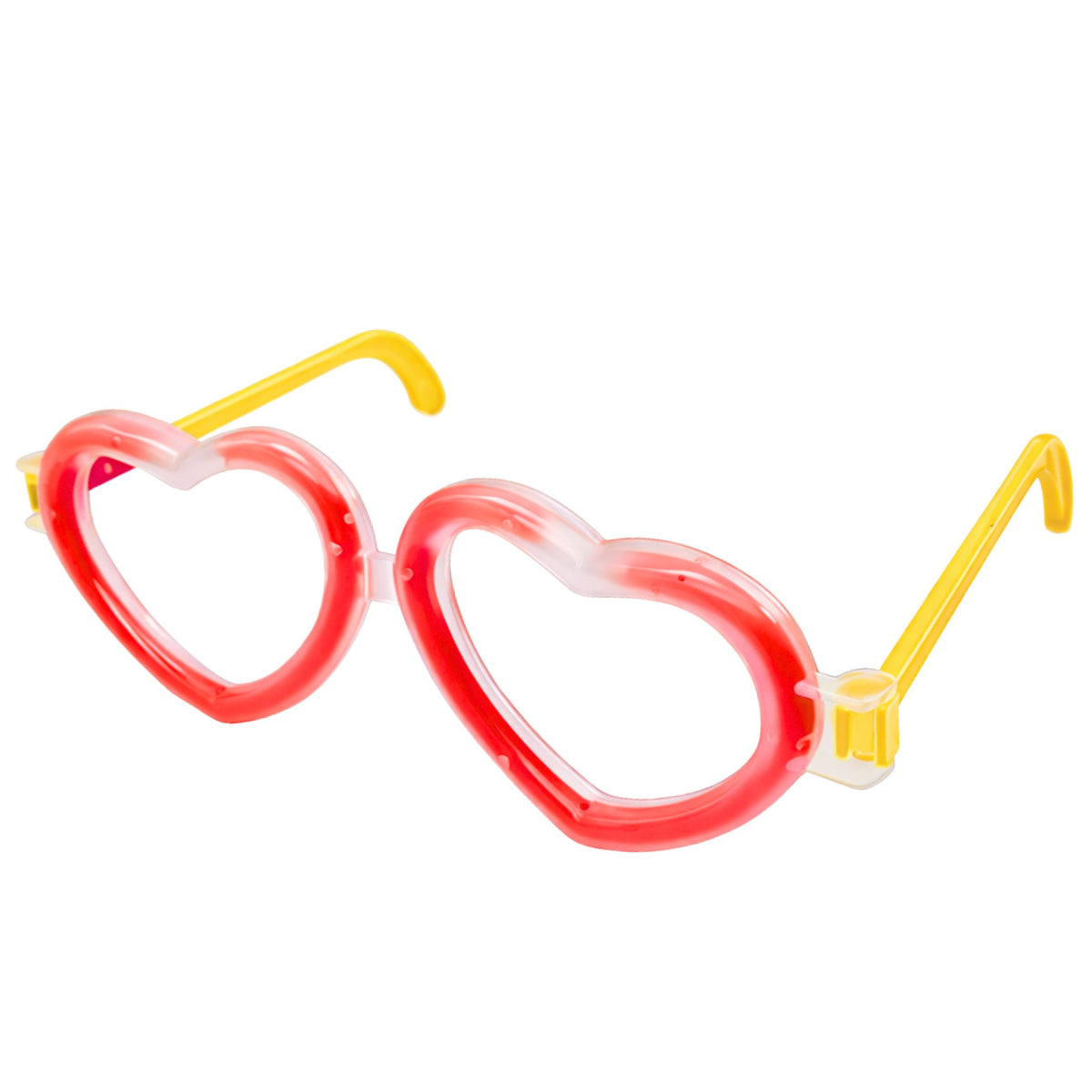 Fluorescent Heart Glasses Glow In The Dark Stick Neon Red