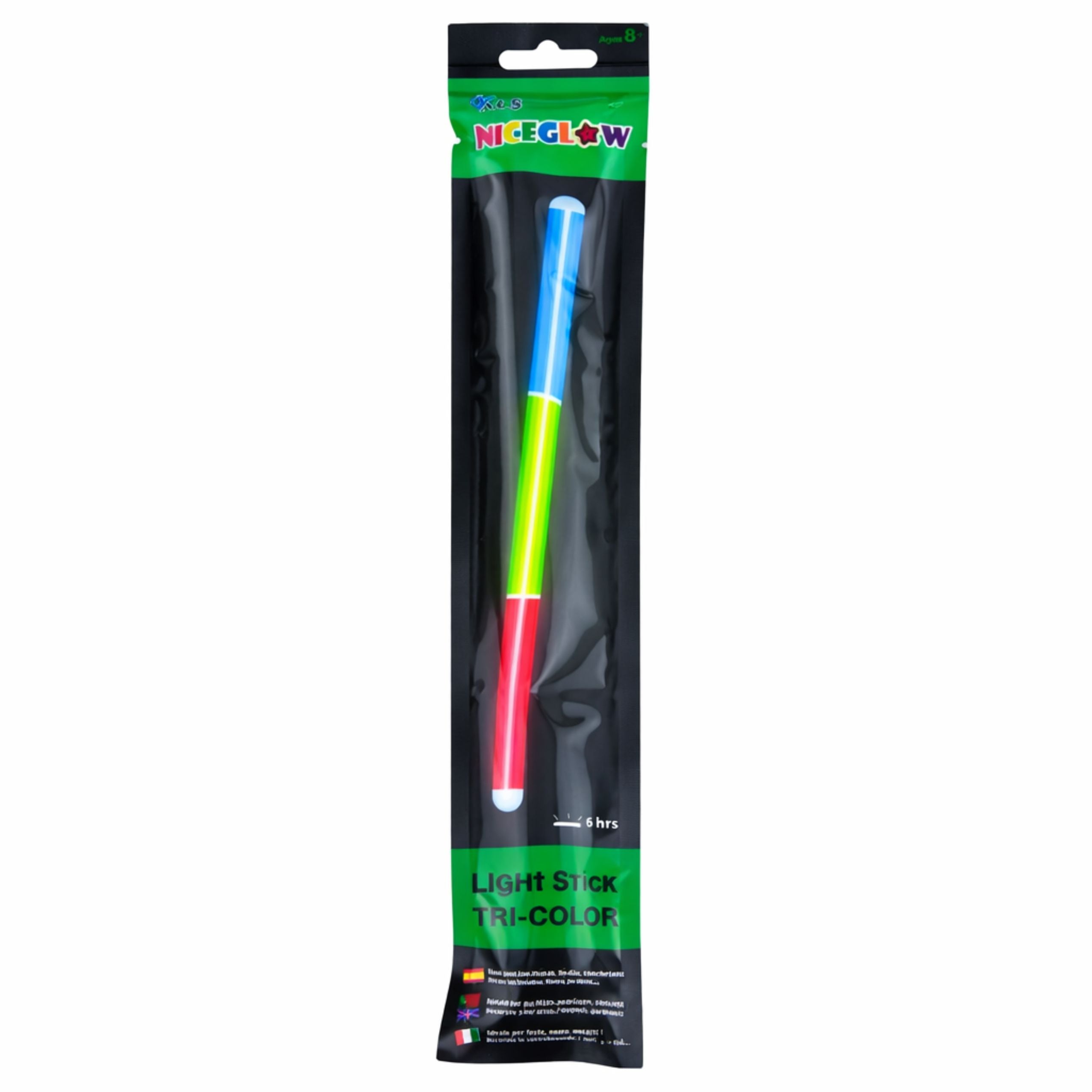 Tri-color Fluorescent Stick Glow In The Dark Neon Stick 31.5 Cm