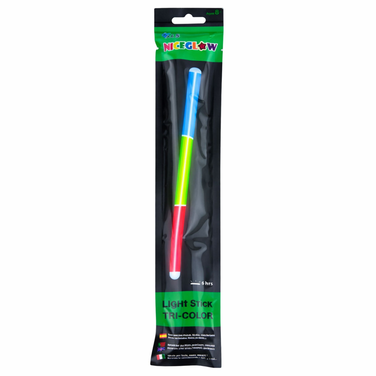 Bata Fluaraiseacha Trí-dath Glow In The Dark Neon Stick 31.5 Cm
