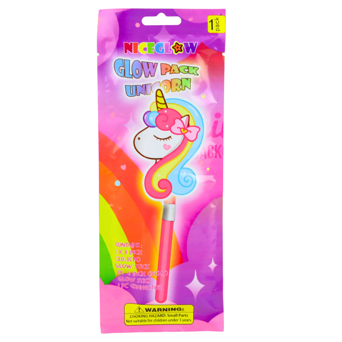 Unicorn Fluorescent Glow-in-the-dark Neon Stick Wand 25cm
