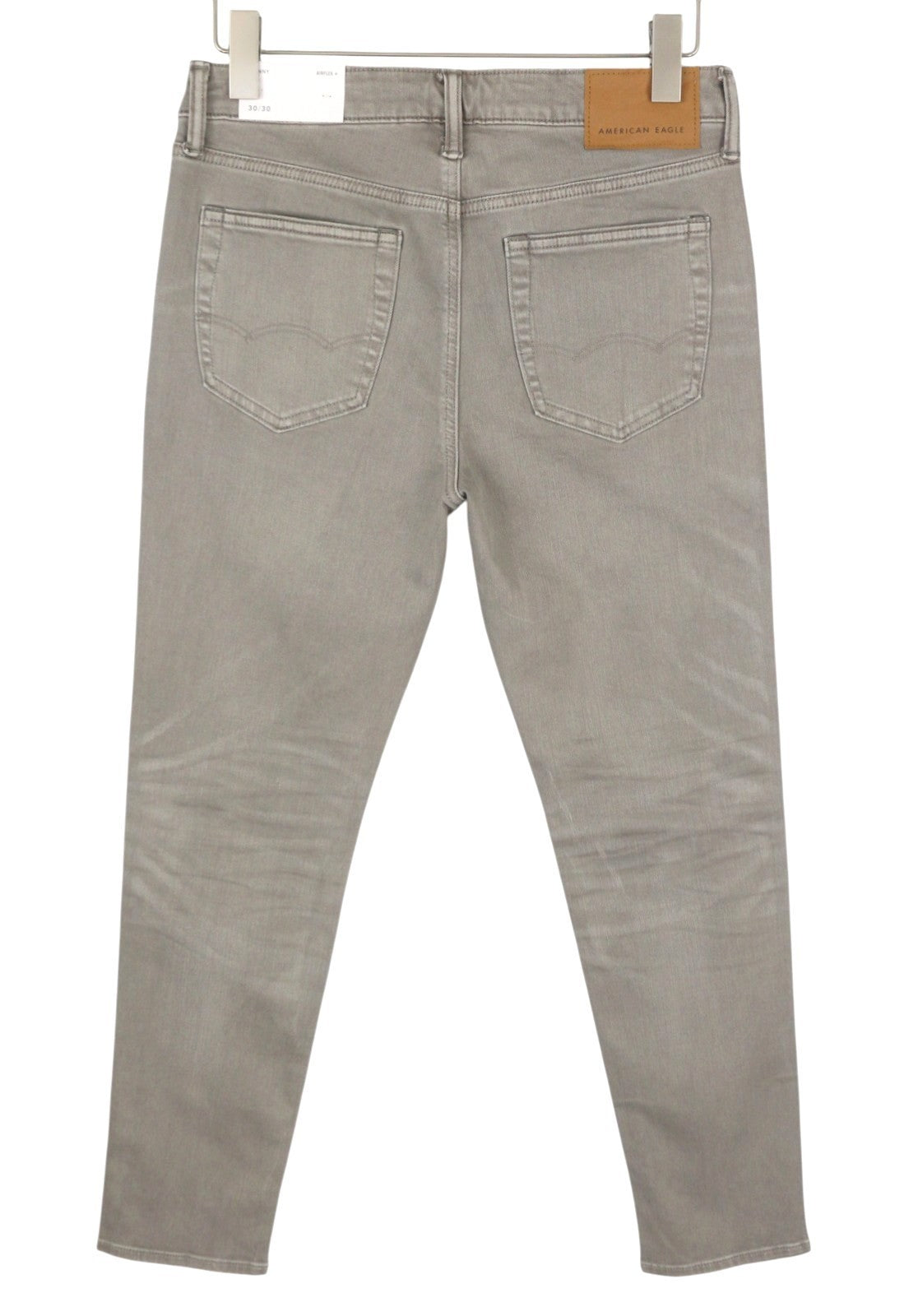 American Eagle Outfitters Skinny Ariflex+ Masculino Jeans Cinza Bigodes Desbotados
