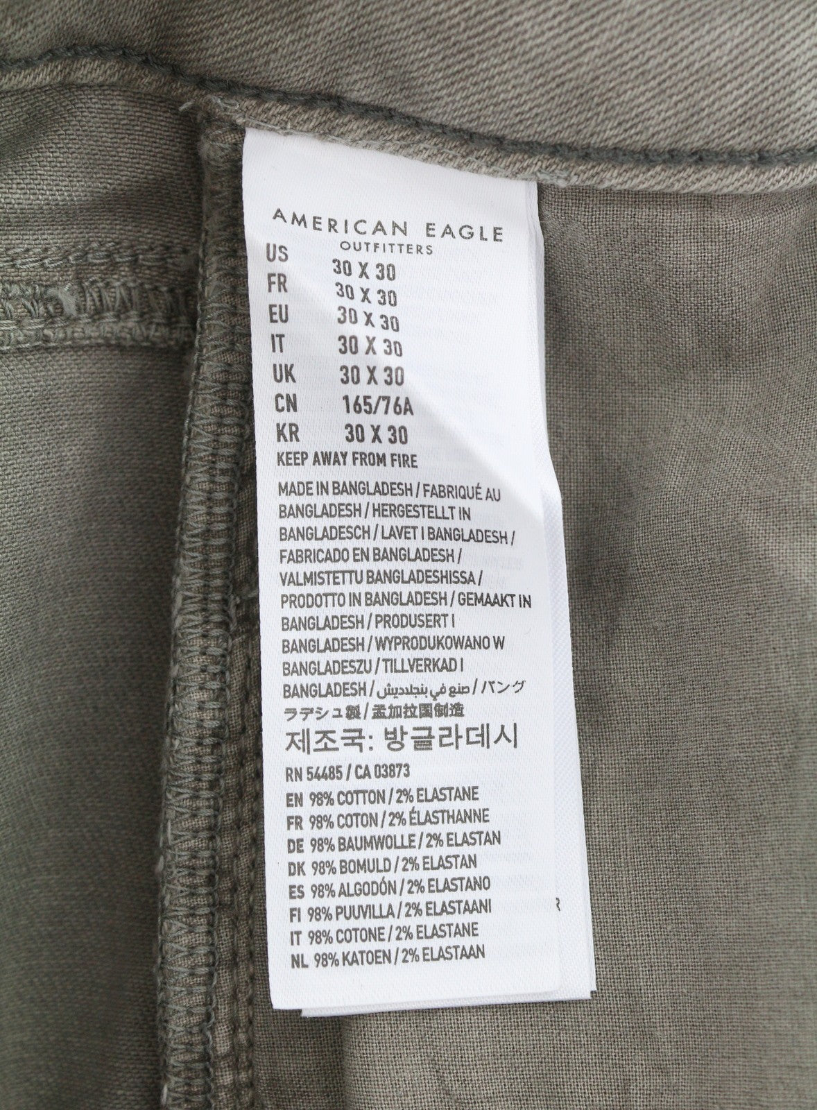 American Eagle Outfitters Skinny Ariflex+ Masculino Jeans Cinza Bigodes Desbotados