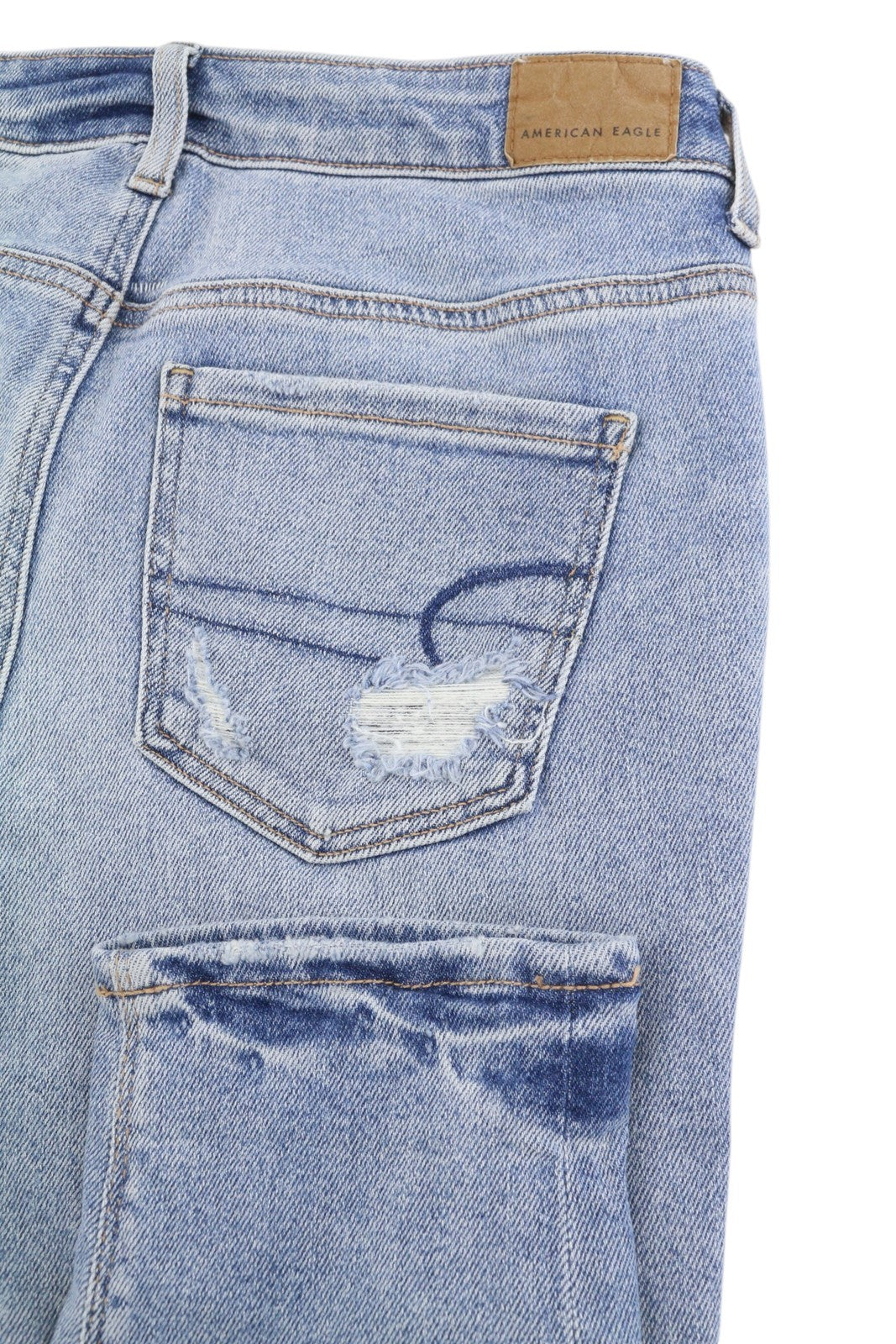 Damskie jeansy American Eagle Outfitters Tomgirl Slashed Sky Stretch