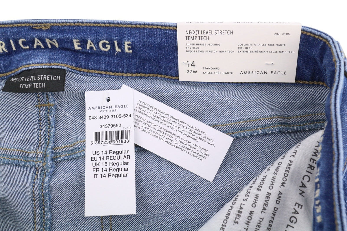 American Eagle Outfitters Temp Tech Jeggings de talle muy alto Mujer Vaquerosazul