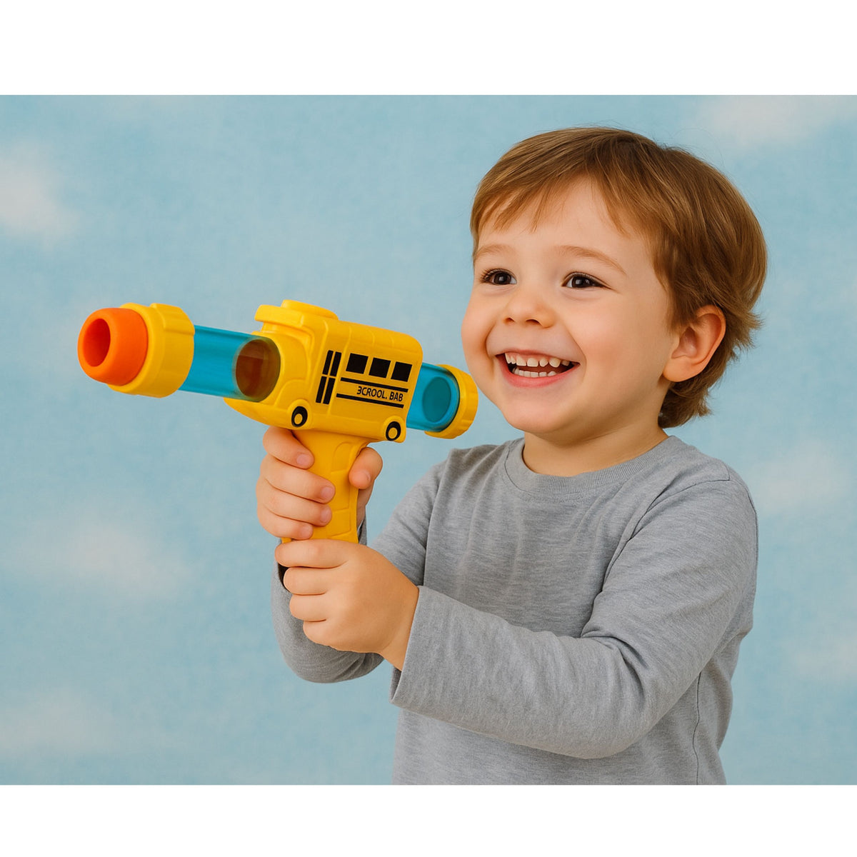 Soft Foam Ball Gun School Bus Yellow 6 Pcs.
