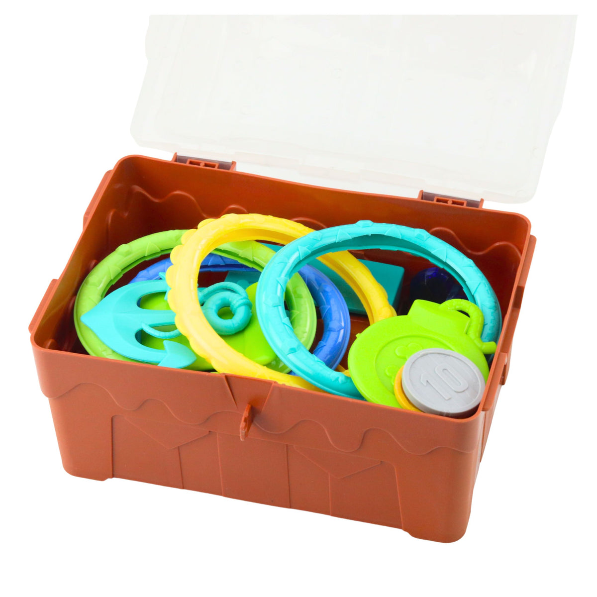 Treasure Chest Set For Diving And Water Fun Brown 21 Pcs.