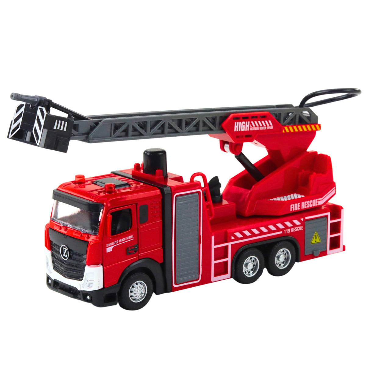 Fire Truck With Boom Hose Water Spray Lights Sounds
