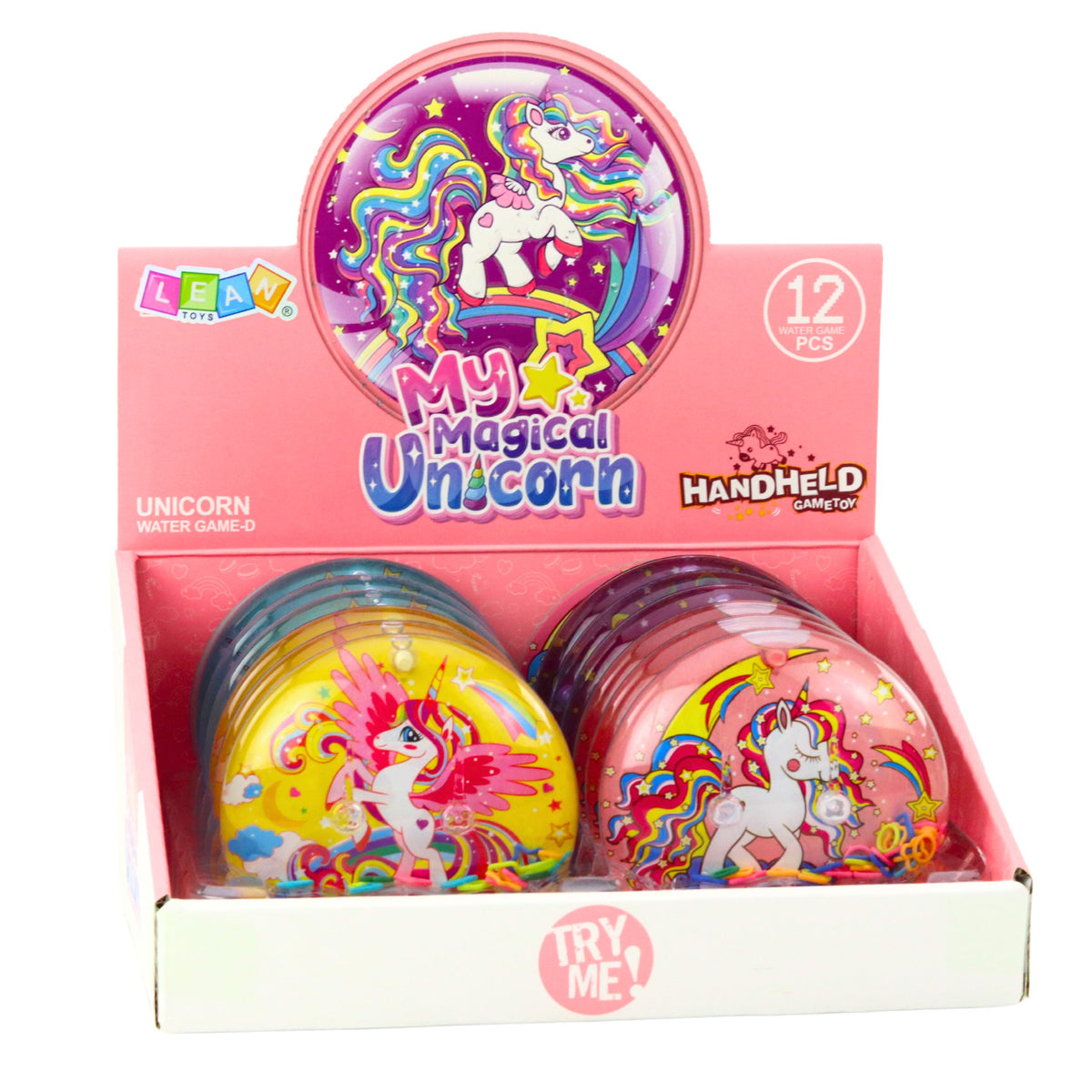 Water Arcade Game Unicorn Colorful Round 10 Cm