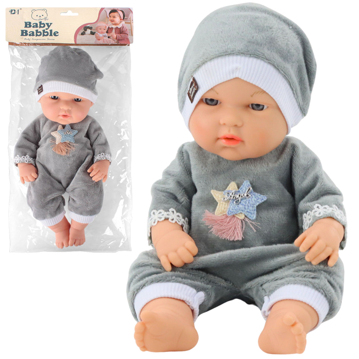 Baby Doll In Gray Pajamas Hat Movable Arms And Legs 30cm