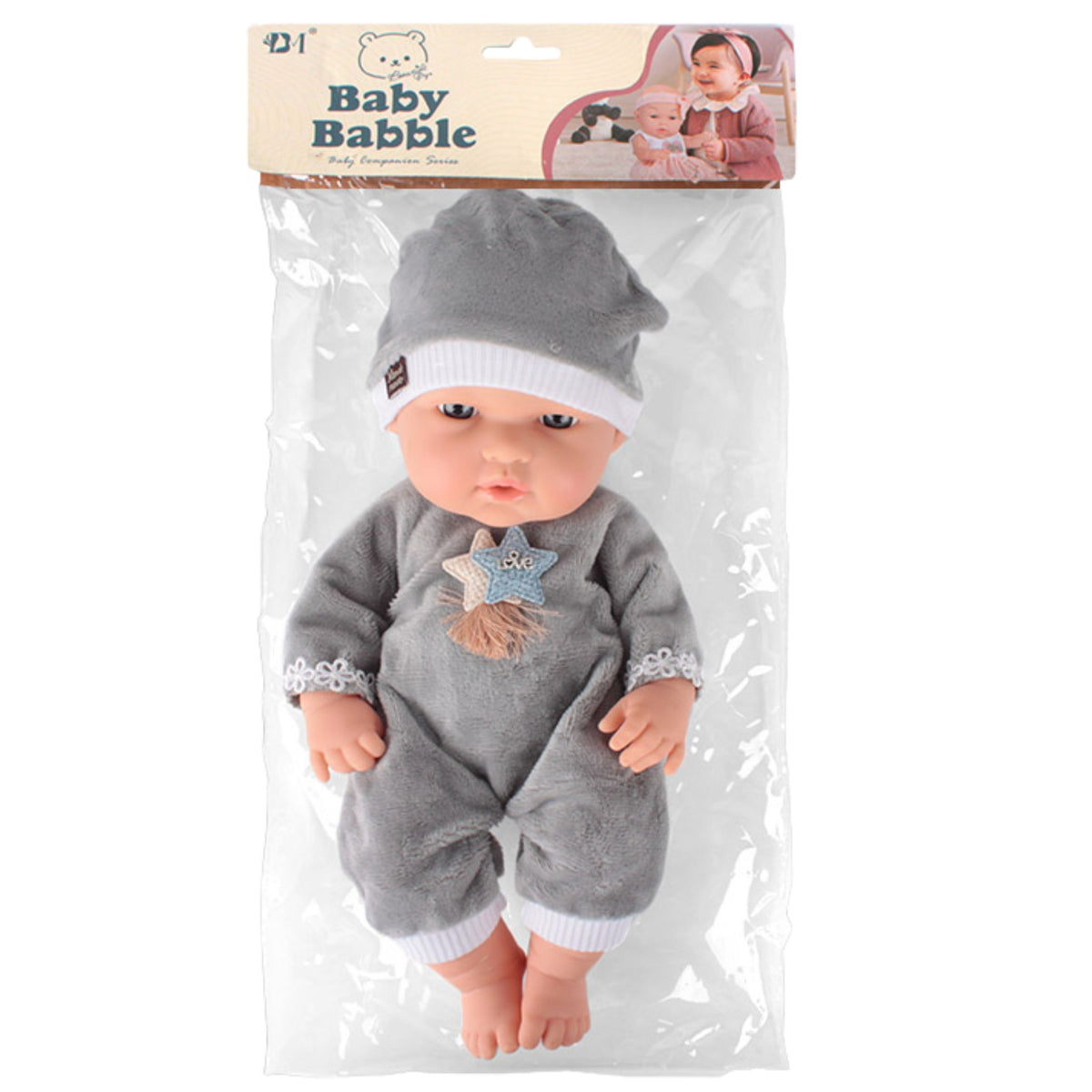 Baby Doll In Gray Pajamas Hat Movable Arms And Legs 30cm
