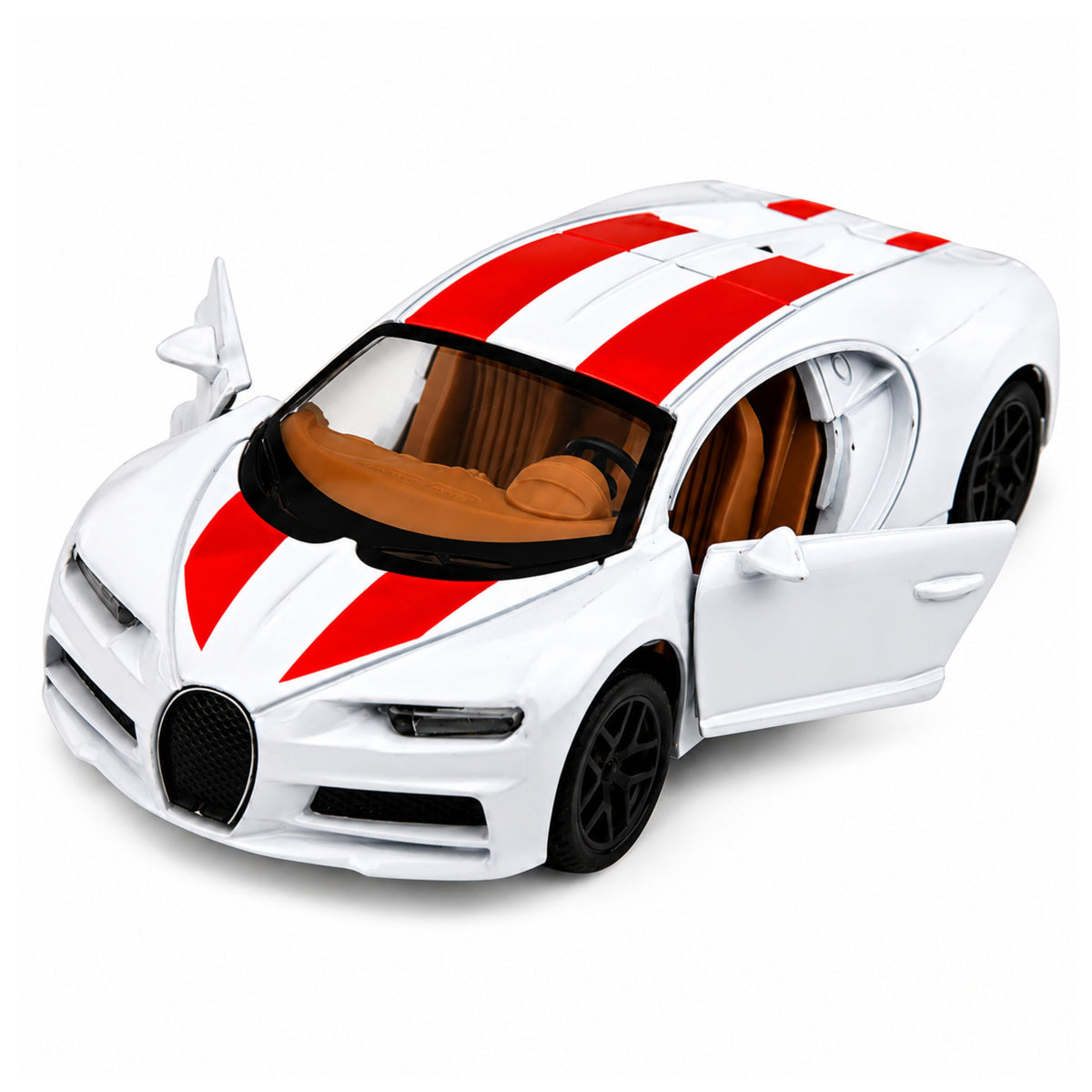 Car Metal Sports Car Lights Sounds Pull-back Drive White 1:32