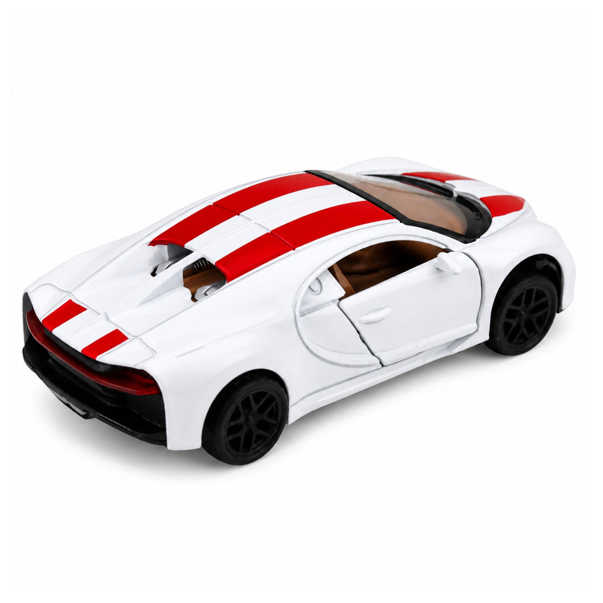 Car Metal Sports Car Lights Sounds Pull-back Drive White 1:32