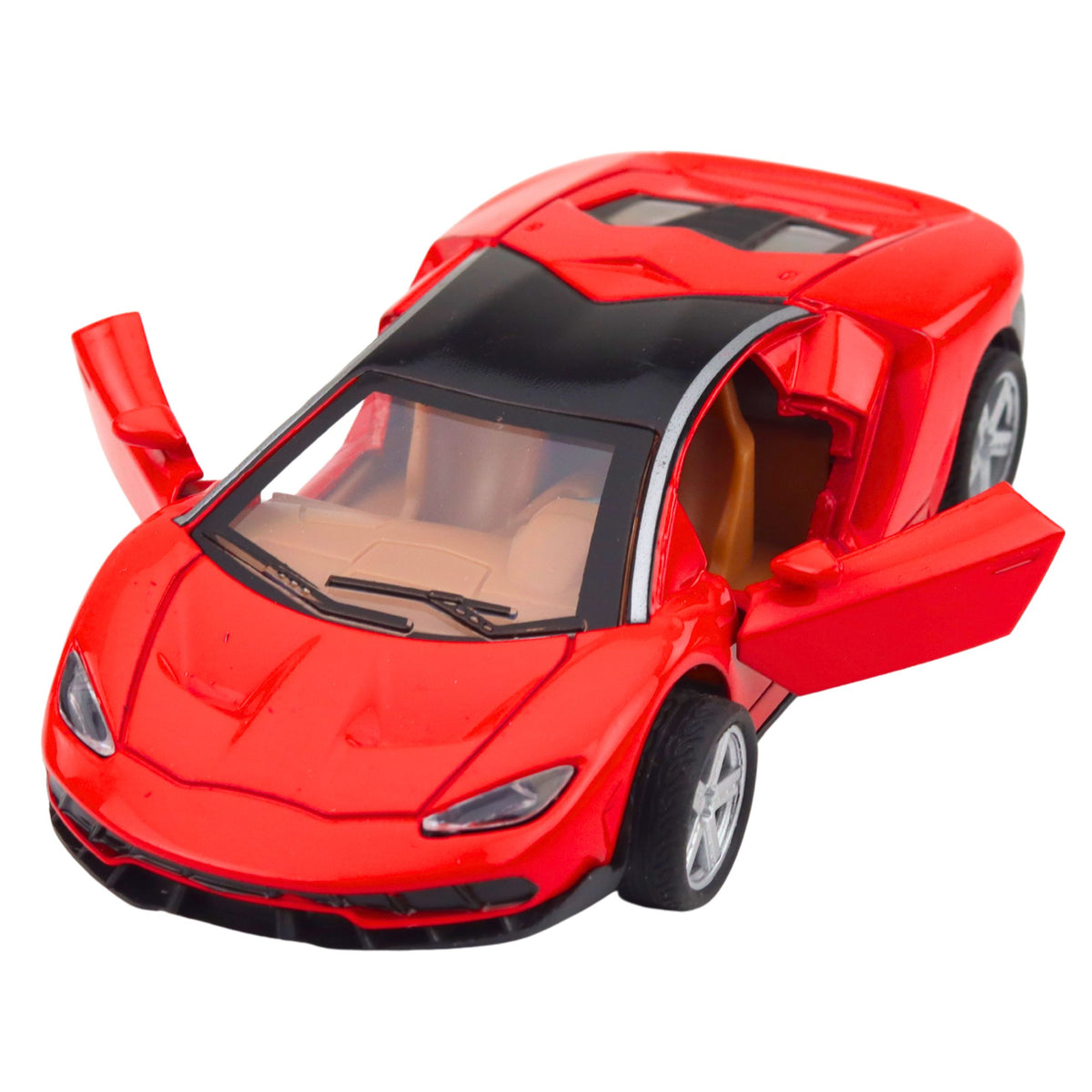 Sports Car Metal Opening Doors Lights Sounds Red 1:32