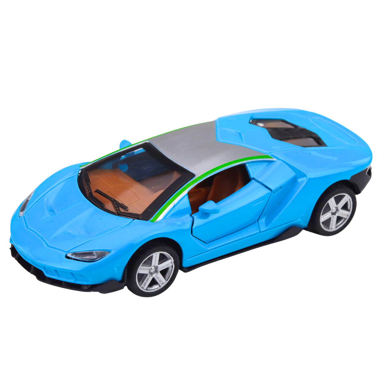 Sports Car Metal Drive Lights Sounds Blue 1:32